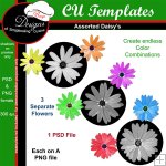 Assorted Daisy�s TEMPLATES by Boop Designs