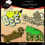 Animal Words I - CU Clipart by Boop Designs