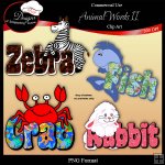 Animal Words II - CU Clipart by Boop Designs