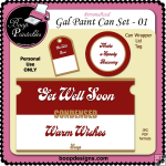 Gallon Paint Can Set Get Well 01 by Boop Designs