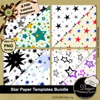Star Paper Template BUNDLE by Boop Designs