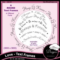 Love Text Frames by Boop Designs Love Text Frames by Boop Designs
