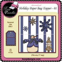 Holiday Paper Bag Topper � 01 by Boop Designs