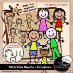 Stick kids Doodle - TEMPLATES by Boop Designs