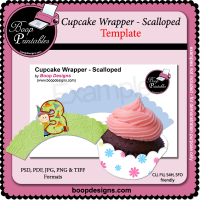 Cupcake Wrapper Scalloped TEMPLATE by Boop Designs Cupcake Wrapper Scalloped TEMPLATE by Boop Designs