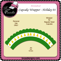 Holiday Cupcake Wrapper 01 by Boop Designs