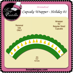Holiday Cupcake Wrapper � 01 by Boop Designs