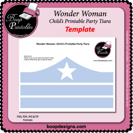 Wonder Woman - Printable tiara Template