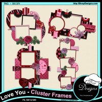 Love You Cluster Frames by Boops Designs Love You Cluster Frames by Boops Designs