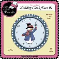 Holiday Clock Face 01 by Boop Designs