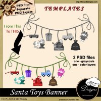 Santa Toy Banner TEMPLATE by Boop Designs