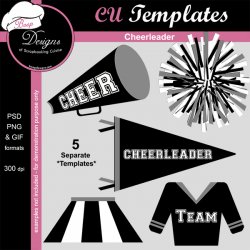 Cheerleader - CU Templates by Boop Designs