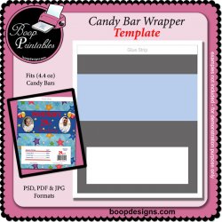 Candy Bar Wrapper (4.4 oz) - Template by Boop Designs