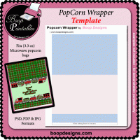 Popcorn Wrapper - TEMPLATE by Boop Designs Popcorn Wrapper - TEMPLATE by Boop Designs