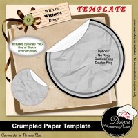 Crumpled Paper Sticker TEMPLATE by Boop Designs