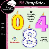 Birthday Numb Candles - CU Template by Boop Designs