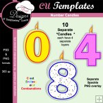 Birthday Numb Candles - CU Template by Boop Designs