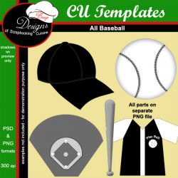 Baseball - CU TEMPLATES by Boop Designs