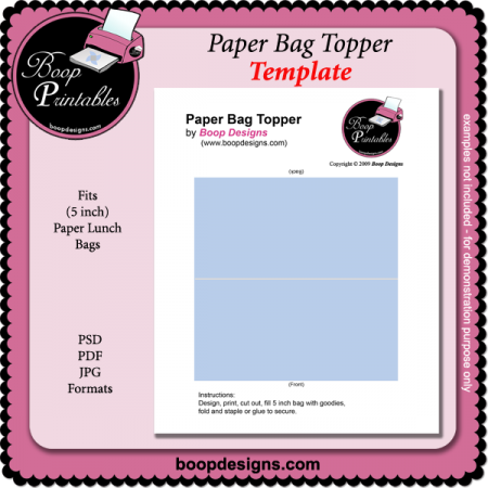 Bag Topper Template Word