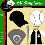 Baseball - CU TEMPLATES by Boop Designs