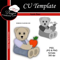 Apple Bear - CU Template by Boop Designs