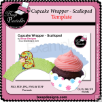 Cupcake Wrapper Scalloped TEMPLATE by Boop Designs